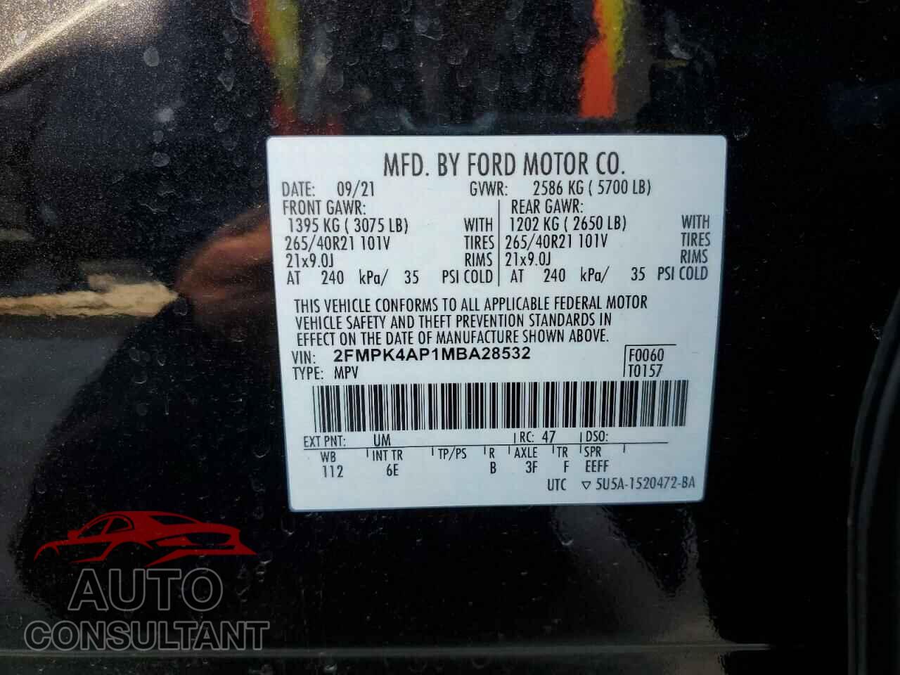 FORD EDGE 2021 - 2FMPK4AP1MBA28532