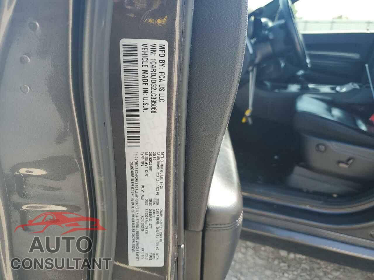 DODGE DURANGO 2020 - 1C4RDJDG2LC395066