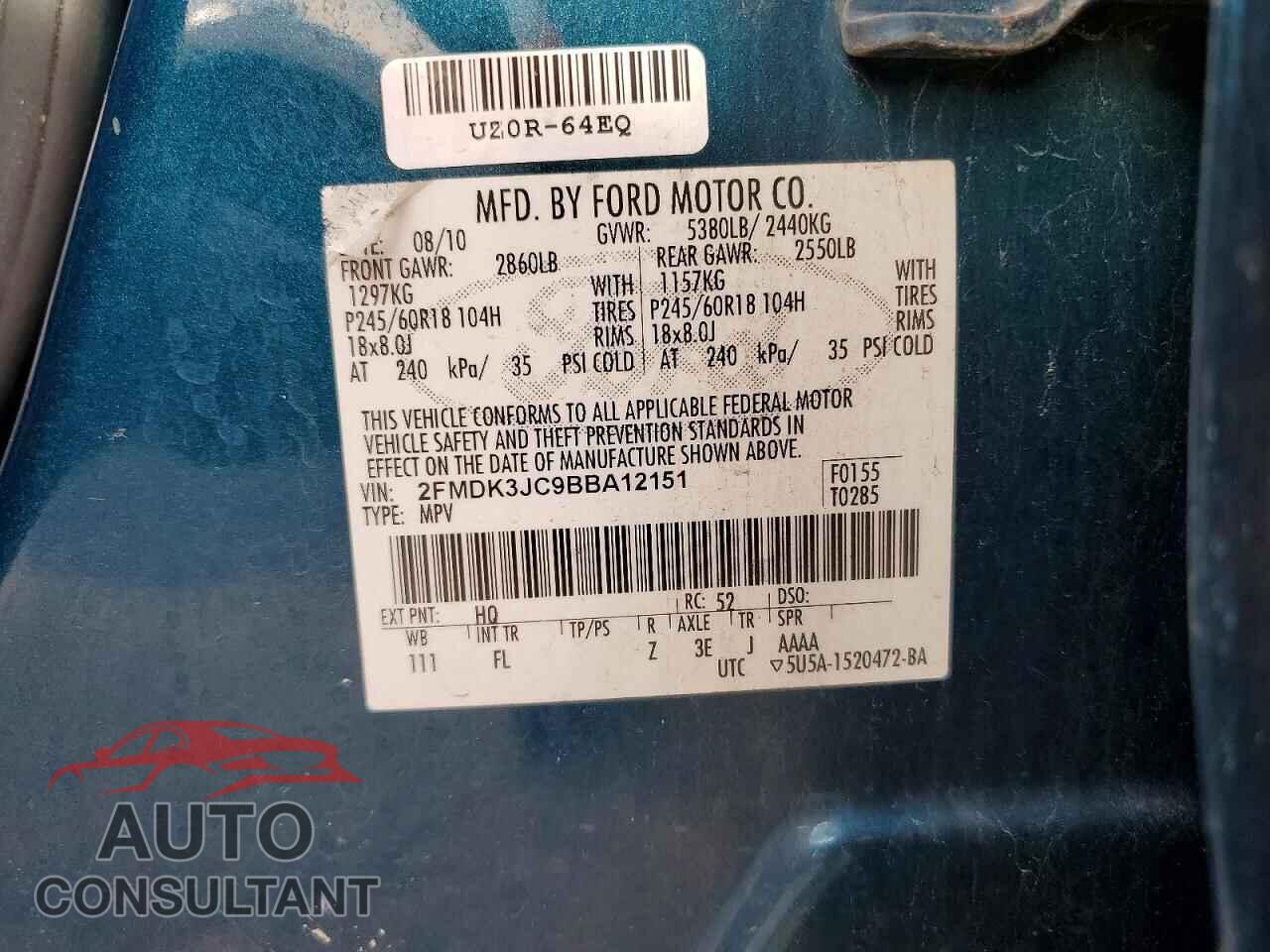 FORD EDGE 2011 - 2FMDK3JC9BBA12151