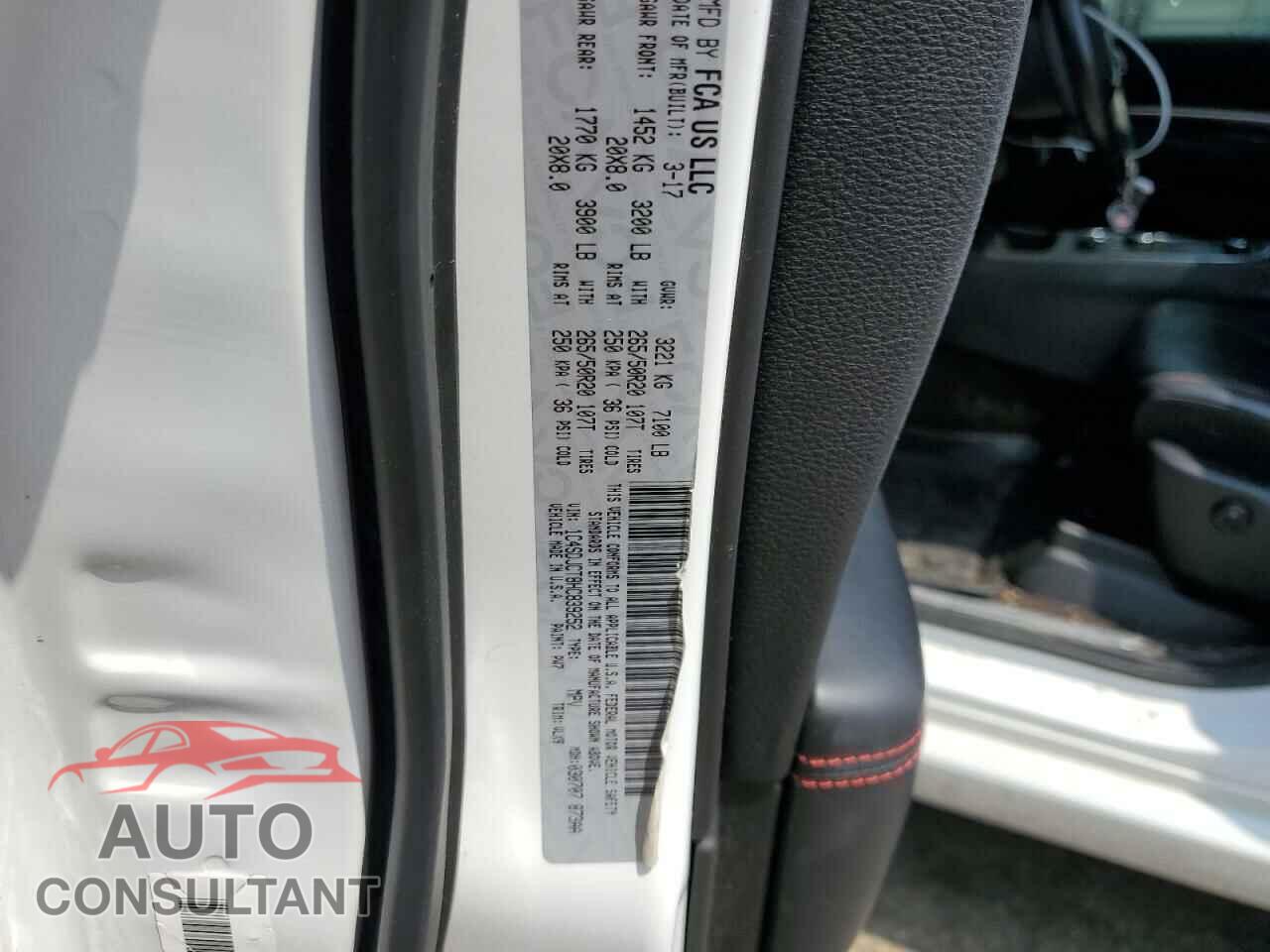 DODGE DURANGO 2017 - 1C4SDJCT8HC839252