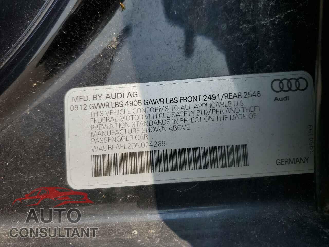 AUDI A4 2013 - WAUBFAFL2DN024269