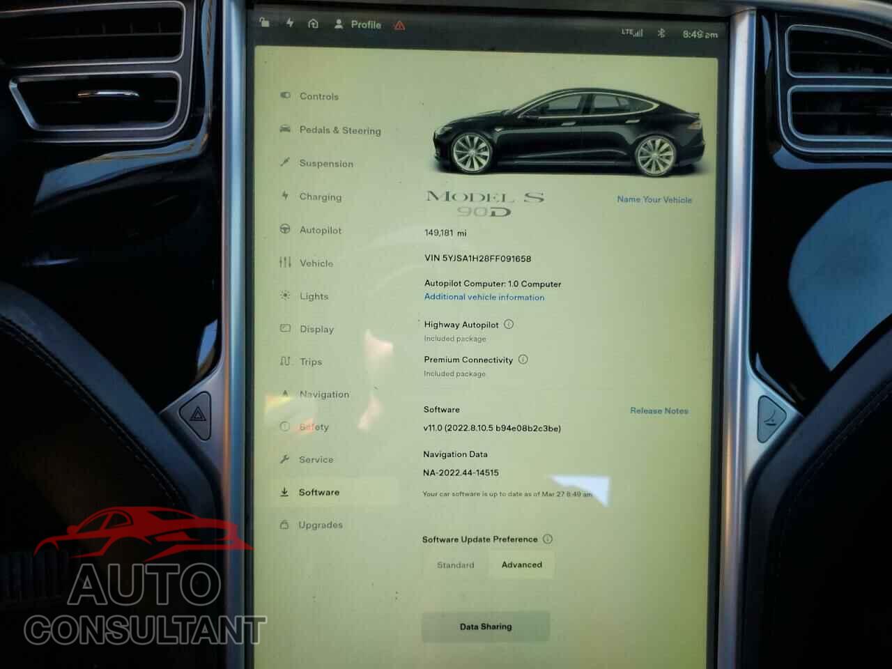 TESLA MODEL S 2015 - 5YJSA1H28FF091658
