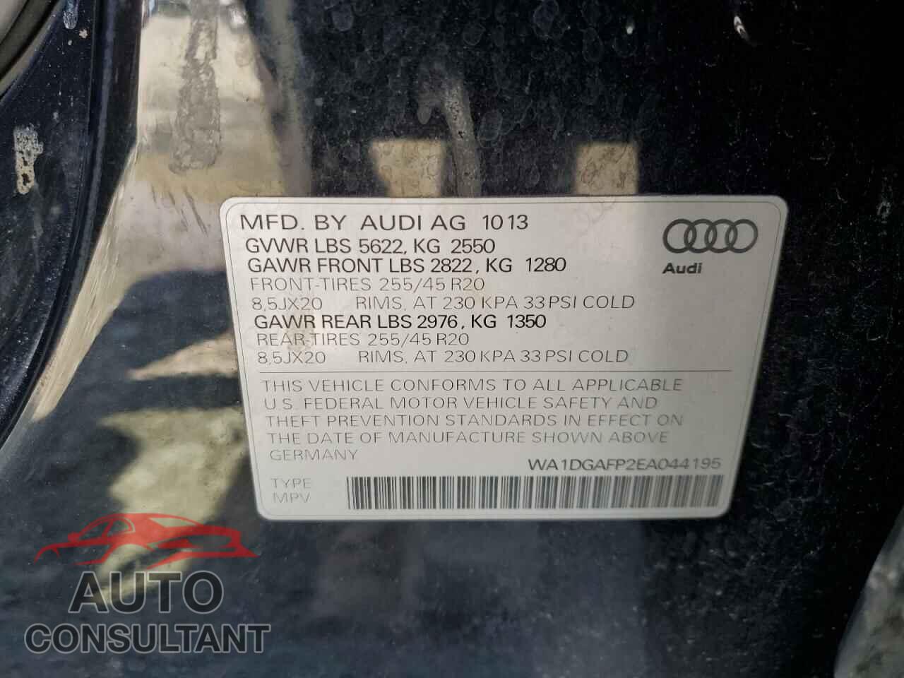 AUDI Q5 2014 - WA1DGAFP2EA044195
