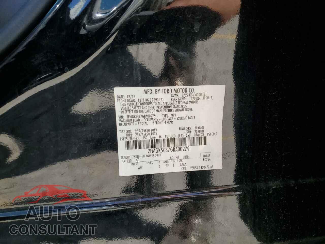 FORD FLEX 2016 - 2FMGK5C87GBA00279