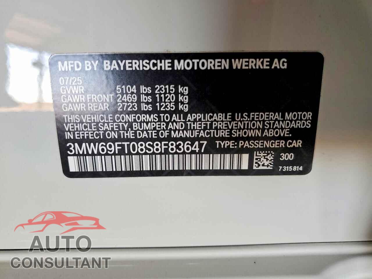 BMW M3 2025 - 3MW69FT08S8F83647