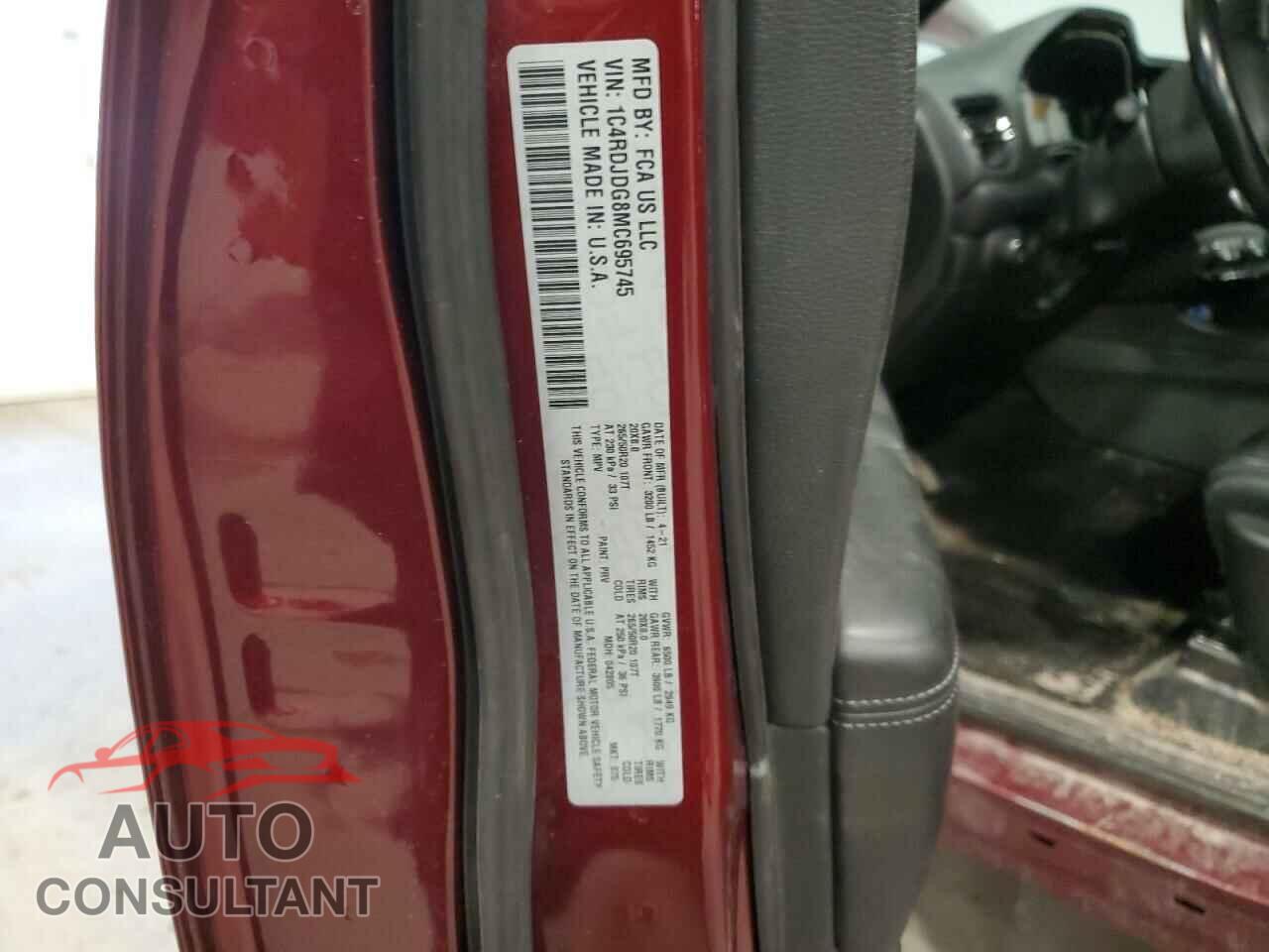 DODGE DURANGO 2021 - 1C4RDJDG8MC695745