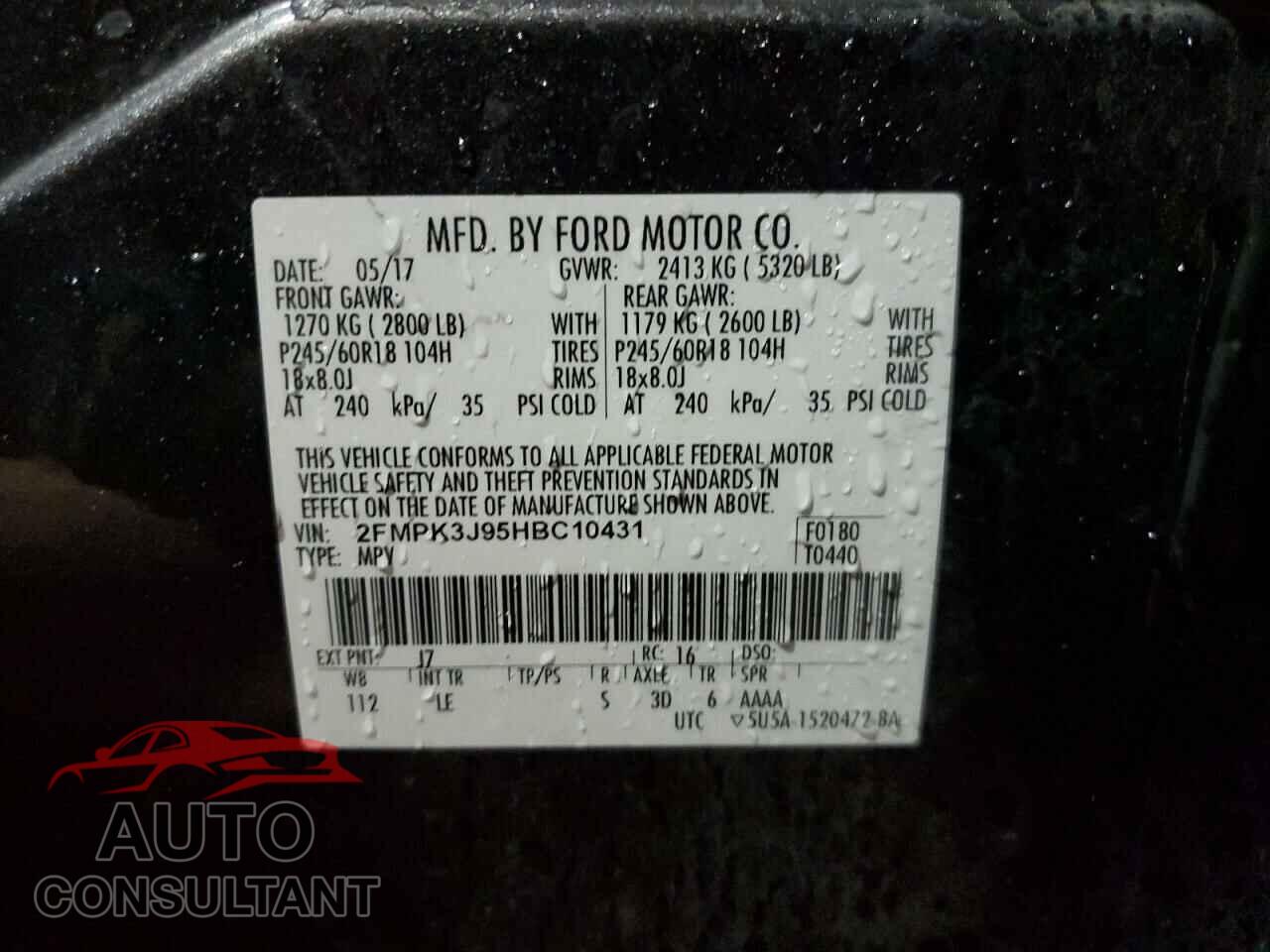 FORD EDGE 2017 - 2FMPK3J95HBC10431