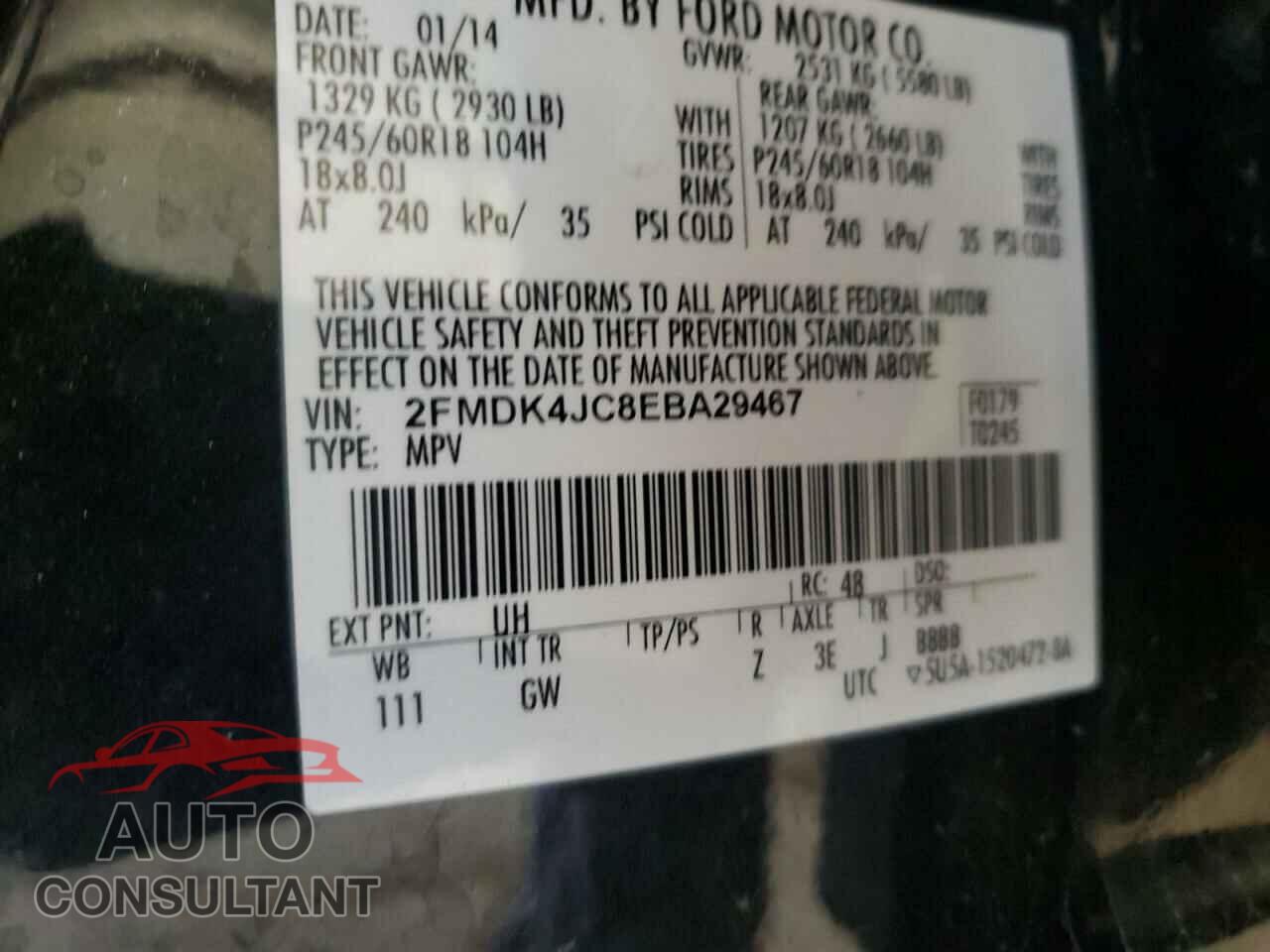 FORD EDGE 2014 - 2FMDK4JC8EBA29467