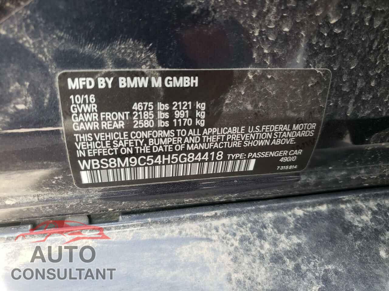 BMW M3 2017 - WBS8M9C54H5G84418