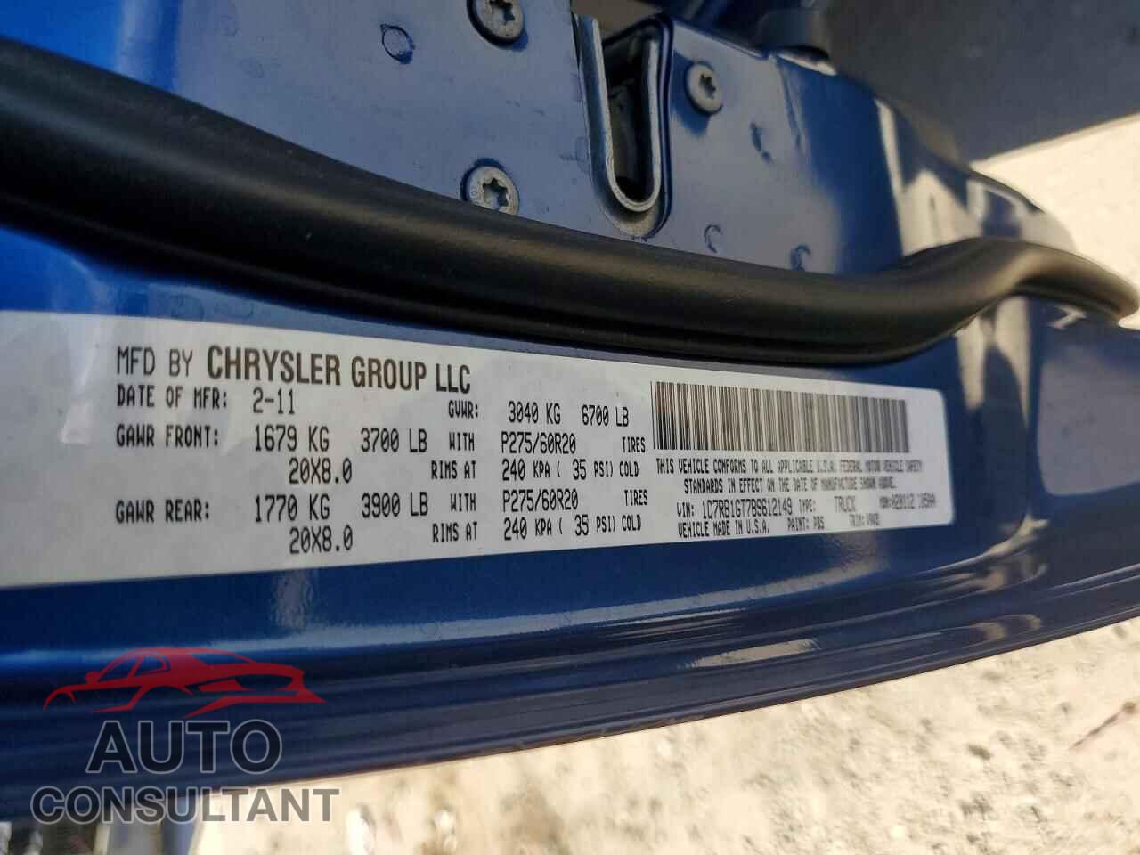 DODGE RAM 1500 2011 - 1D7RB1GT7BS612149