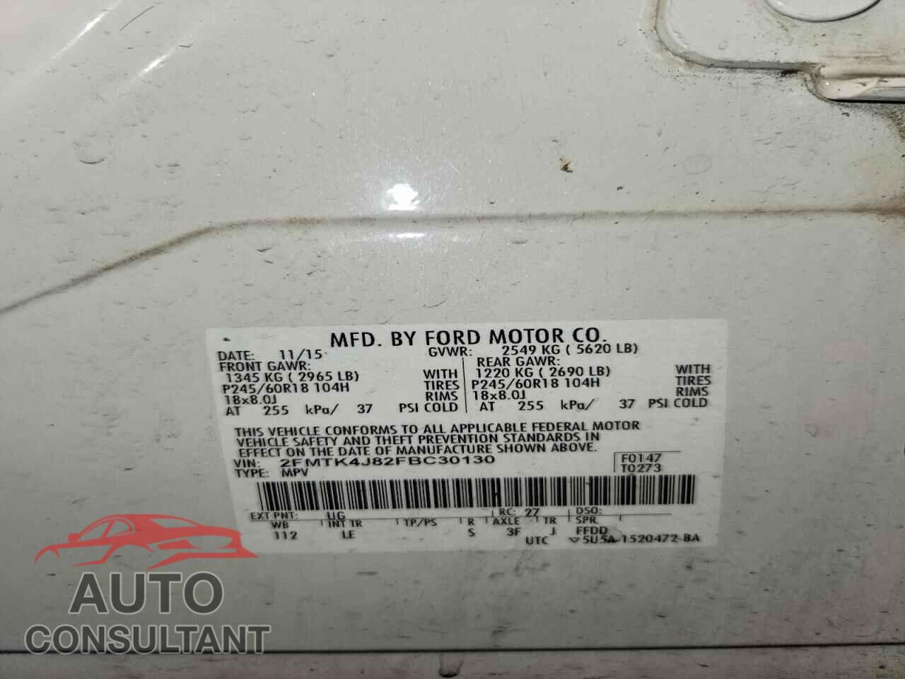 FORD EDGE 2015 - 2FMTK4J82FBC30130