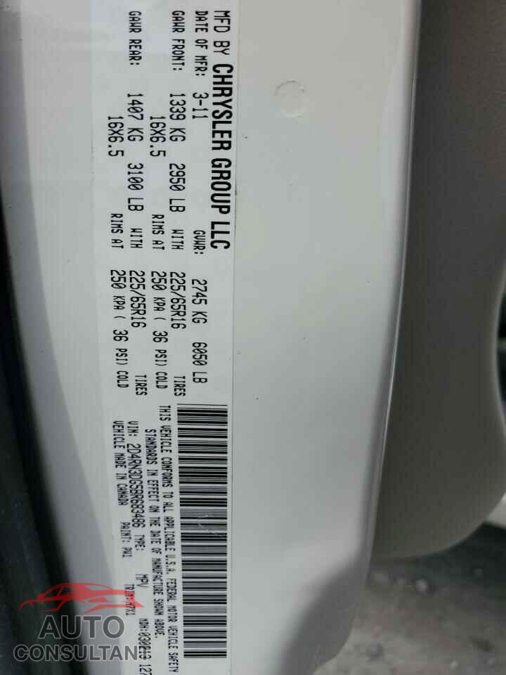 DODGE CARAVAN 2011 - 2D4RN3DG5BR683486