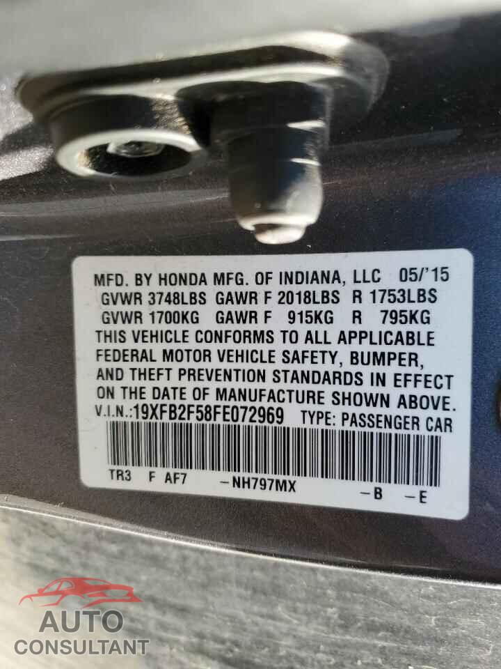 HONDA CIVIC 2015 - 19XFB2F58FE072969