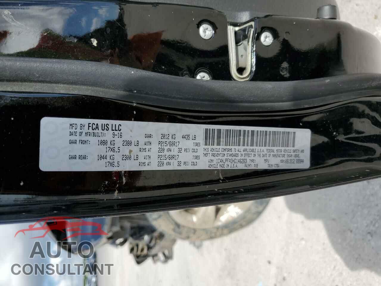 JEEP PATRIOT 2017 - 1C4NJPFA3HD146263
