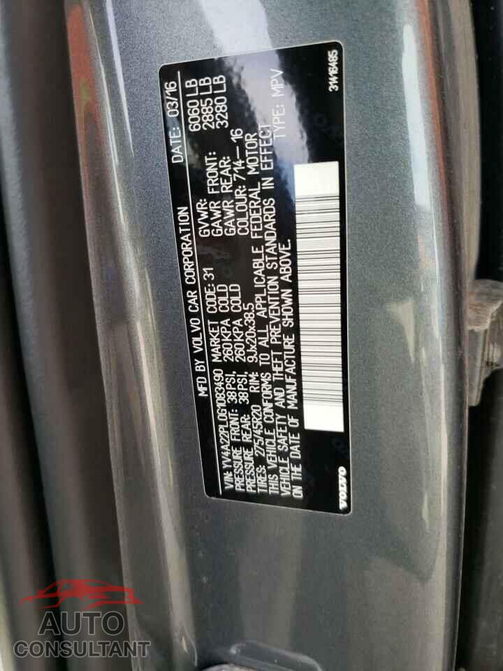 VOLVO XC90 2016 - YV4A22PL0G1083490