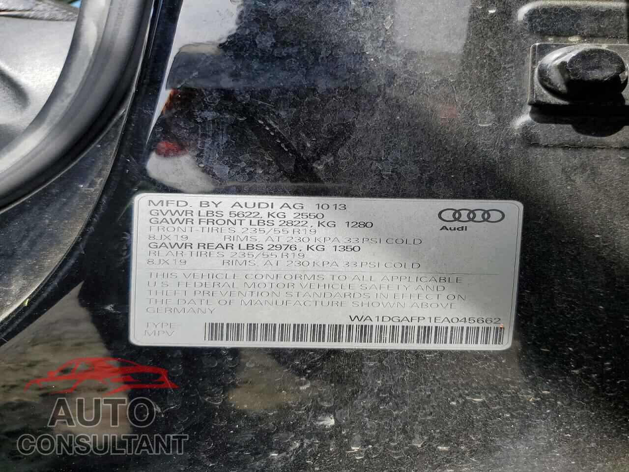 AUDI Q5 2014 - WA1DGAFP1EA045662