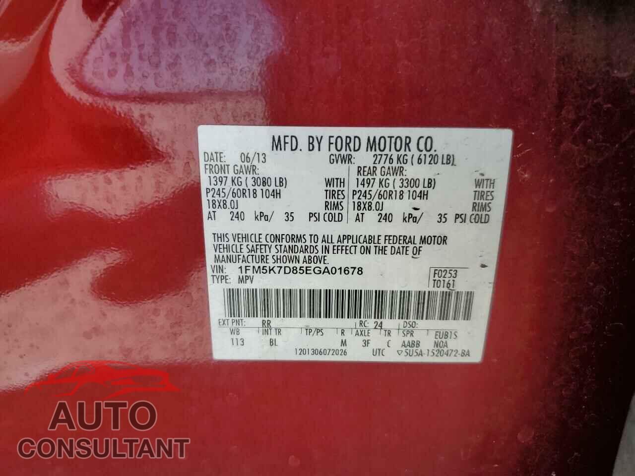 FORD EXPLORER 2014 - 1FM5K7D85EGA01678