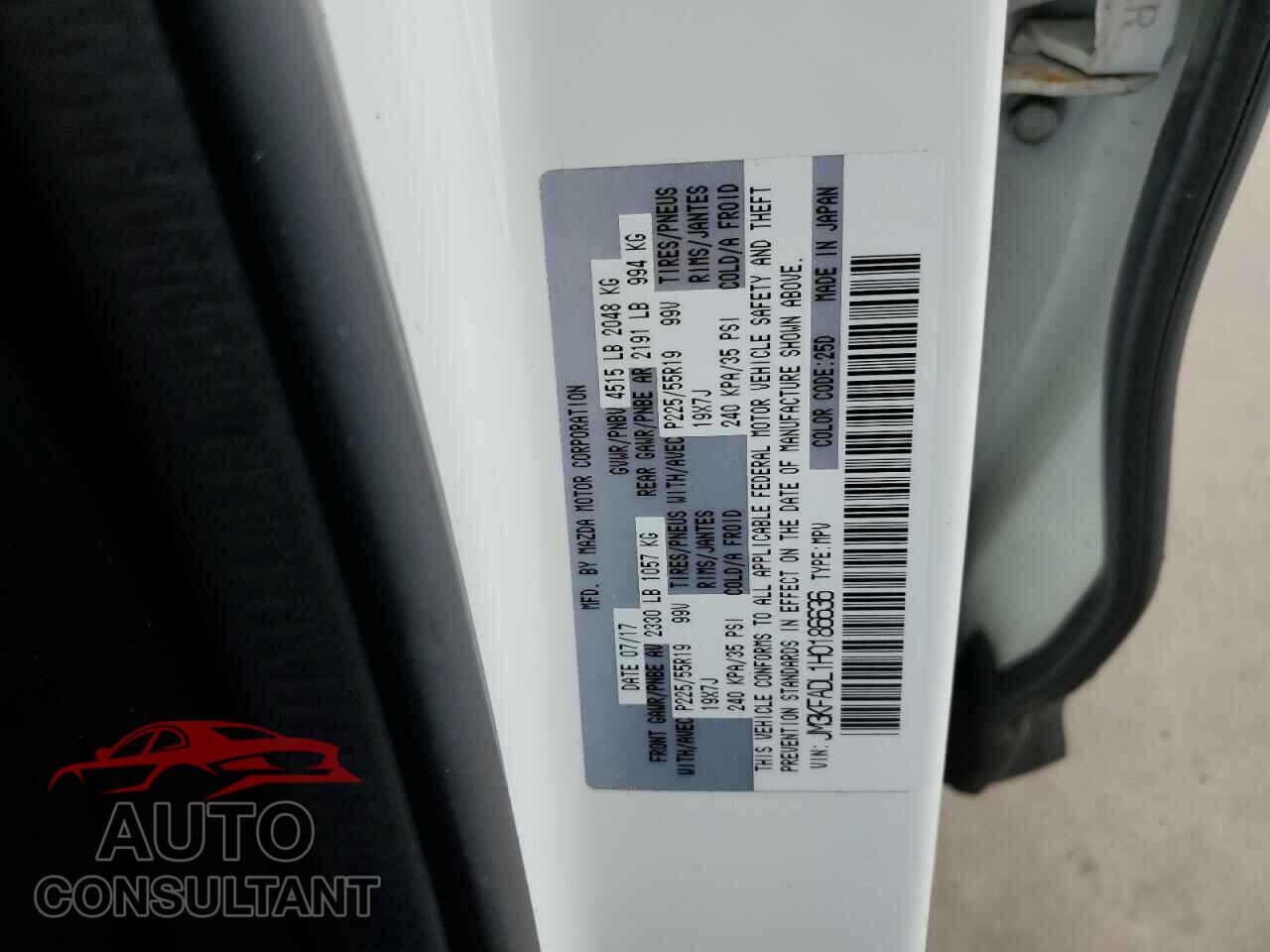 MAZDA CX-5 2017 - JM3KFADL1H0186636