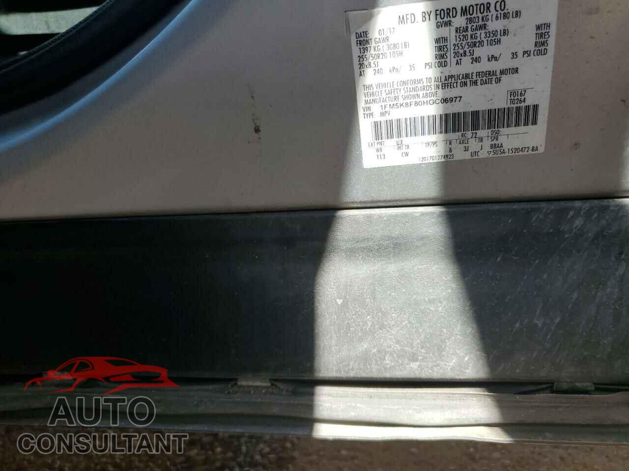 FORD EXPLORER 2017 - 1FM5K8F80HGC06977
