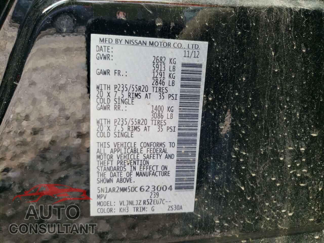 NISSAN PATHFINDER 2013 - 5N1AR2MM5DC623004