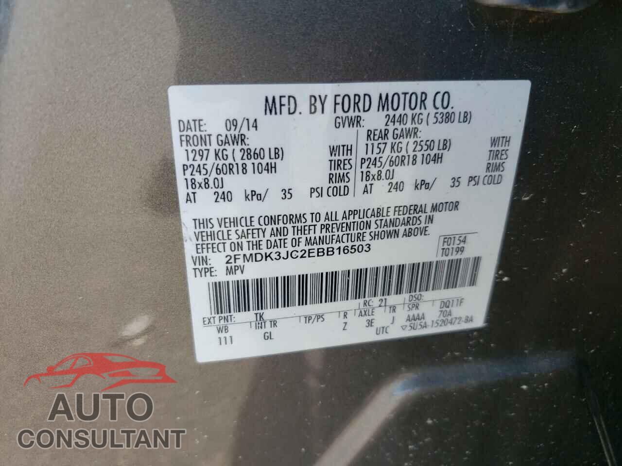 FORD EDGE 2014 - 2FMDK3JC2EBB16503