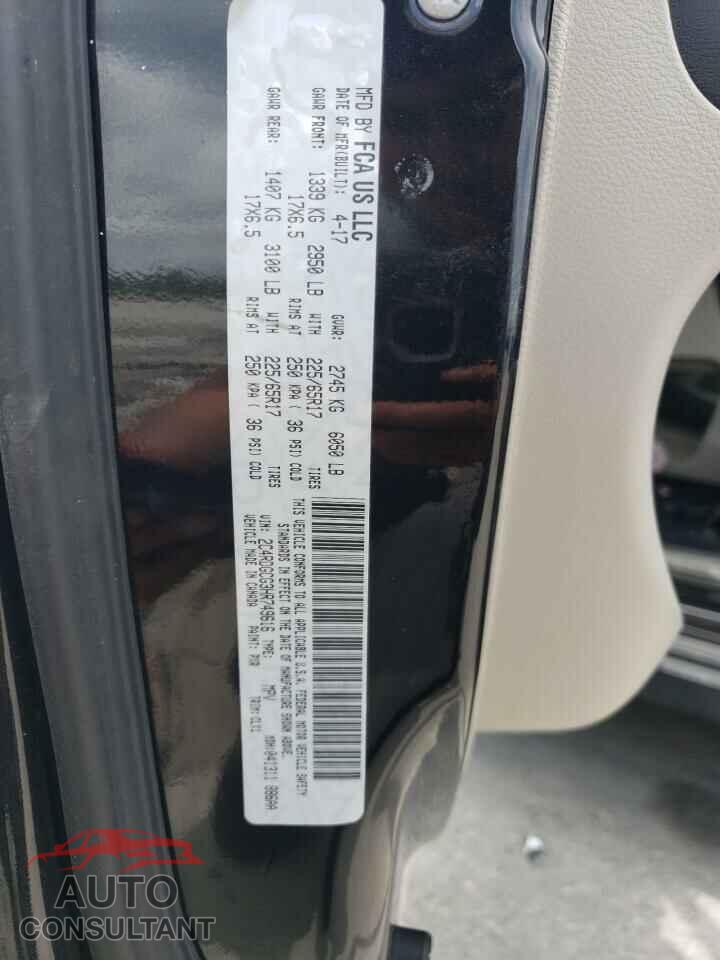 DODGE CARAVAN 2017 - 2C4RDGCG3HR749616