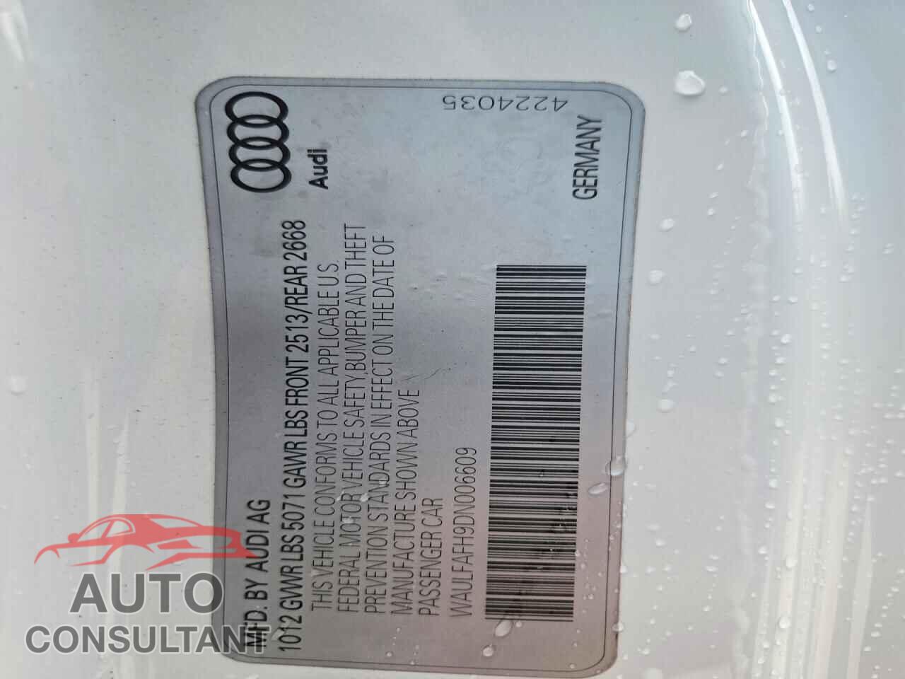AUDI A5 2013 - WAULFAFH9DN006609