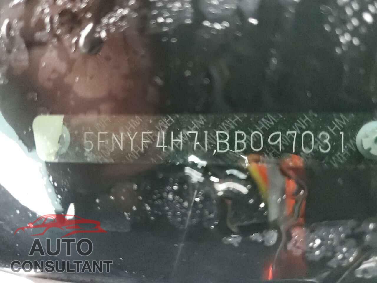 HONDA PILOT 2011 - 5FNYF4H71BB097031