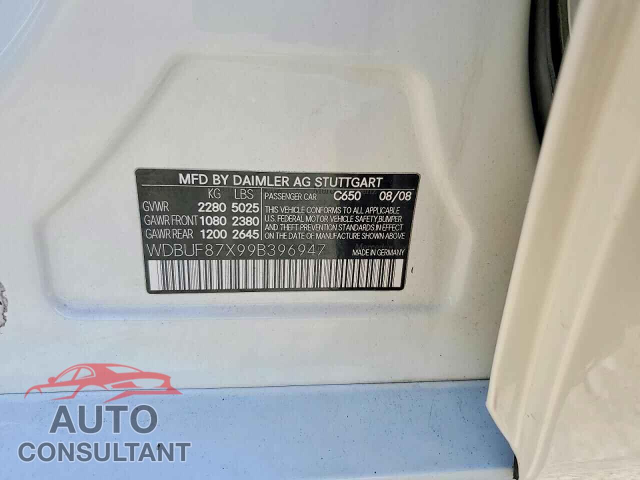 MERCEDES-BENZ E-CLASS 2009 - WDBUF87X99B396947