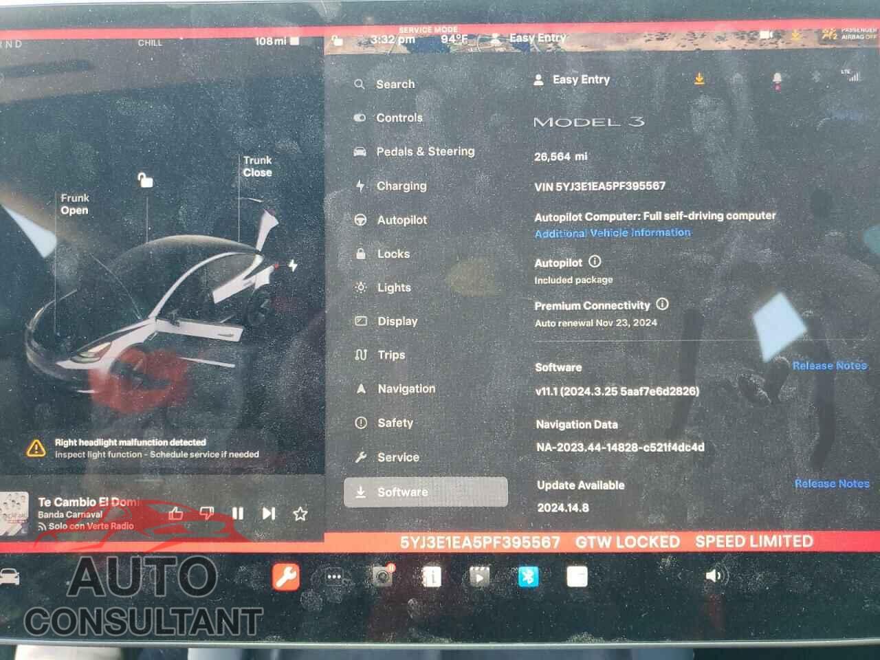 TESLA MODEL 3 2023 - 5YJ3E1EA5PF395567