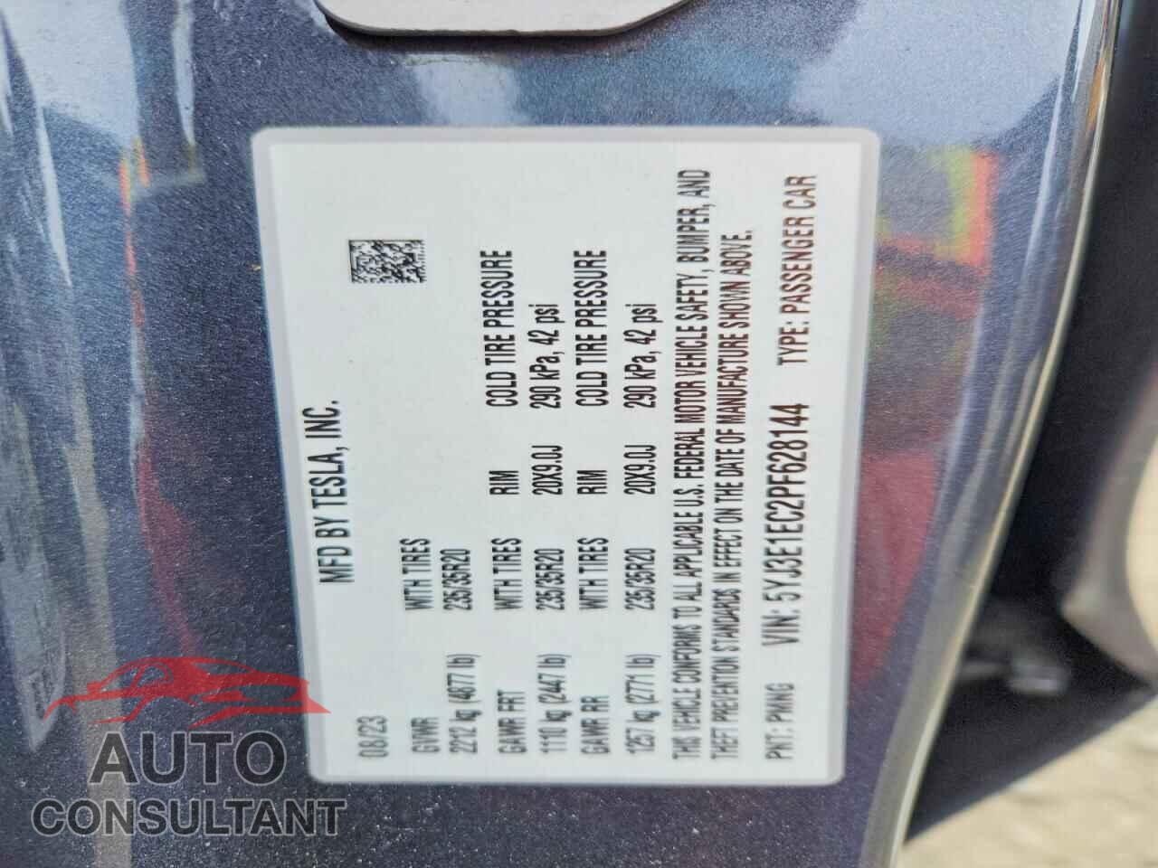 TESLA MODEL 3 2023 - 5YJ3E1EC2PF628144