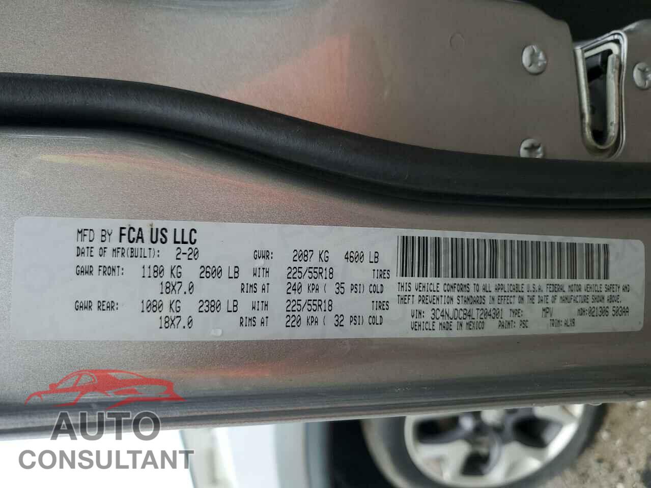 JEEP COMPASS 2020 - 3C4NJDCB4LT204301