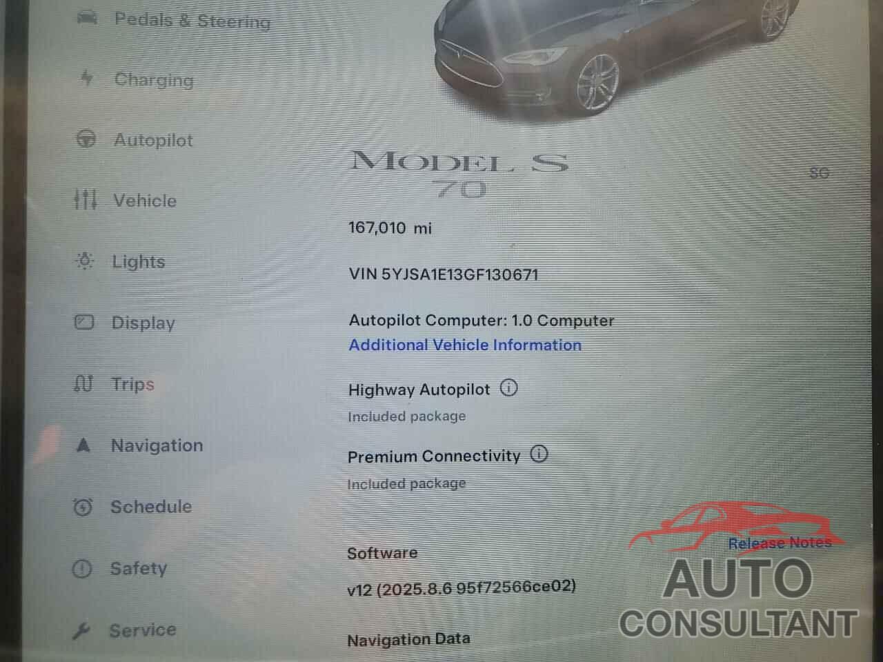 TESLA MODEL S 2016 - 5YJSA1E13GF130671