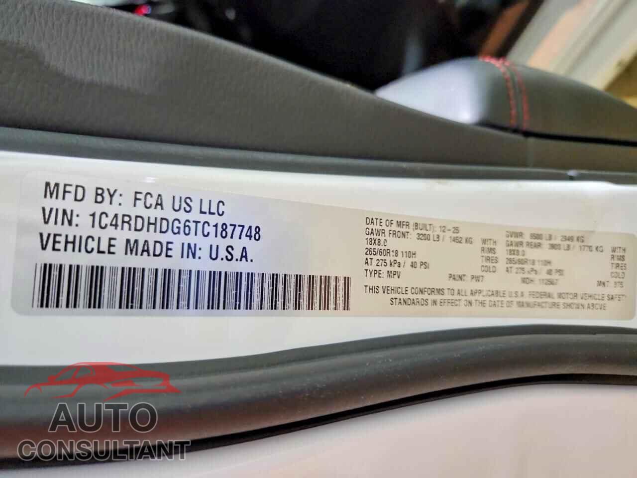 DODGE DURANGO 2026 - 1C4RDHDG6TC187748