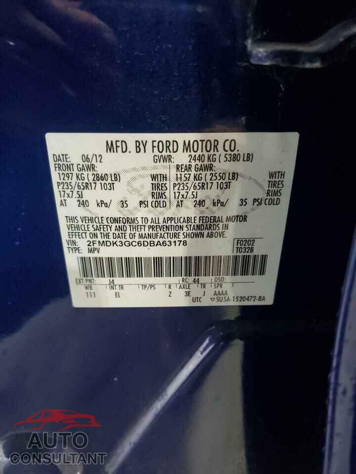 FORD EDGE 2013 - 2FMDK3GC6DBA63178