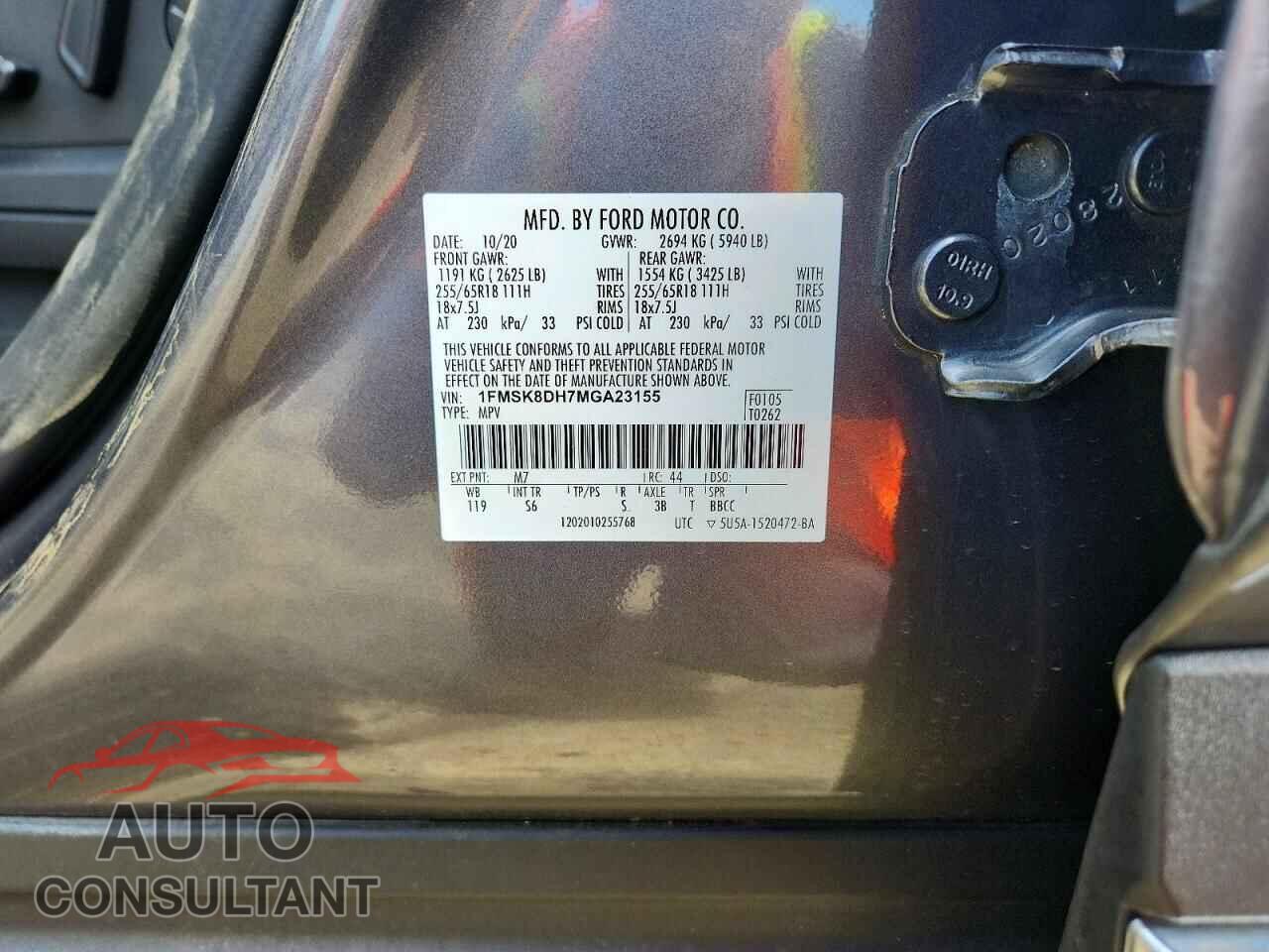 FORD EXPLORER 2021 - 1FMSK8DH7MGA23155