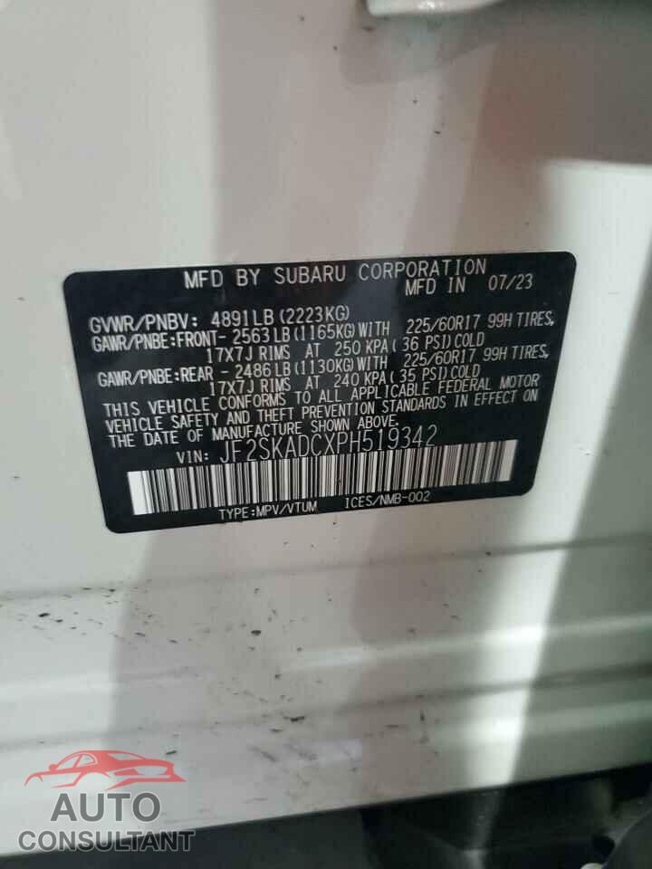 SUBARU FORESTER 2023 - JF2SKADCXPH519342
