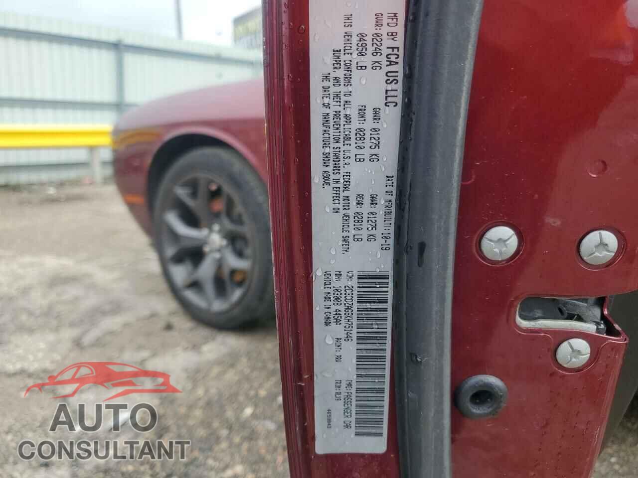 DODGE CHALLENGER 2019 - 2C3CDZAG6KH751446