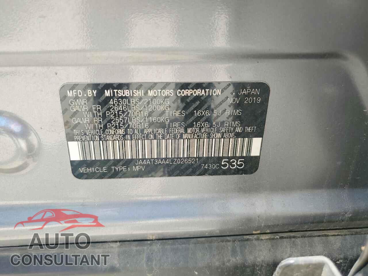 MITSUBISHI ECLIPSE 2020 - JA4AT3AA4LZ026521