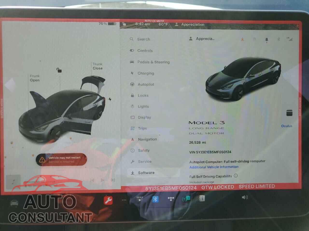 TESLA MODEL 3 2021 - 5YJ3E1EB5MF050124