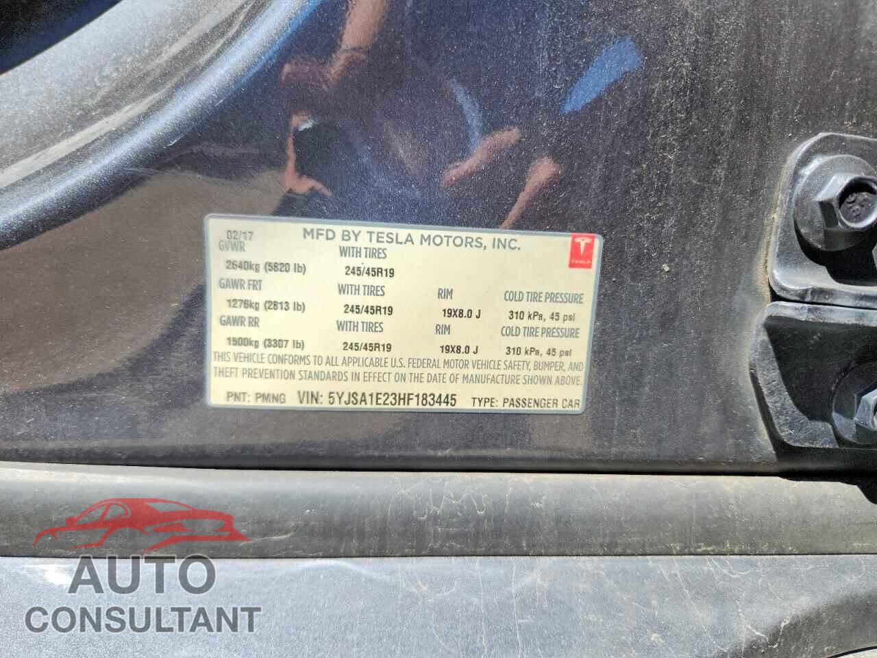 TESLA MODEL S 2017 - 5YJSA1E23HF183445