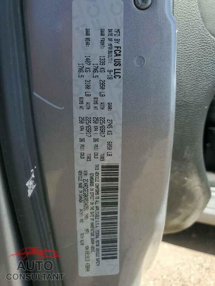 DODGE CARAVAN 2019 - 2C4RDGEG8KR534351