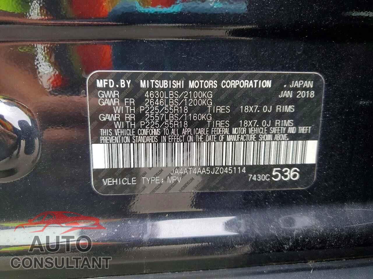 MITSUBISHI ECLIPSE 2018 - JA4AT4AA5JZ045114