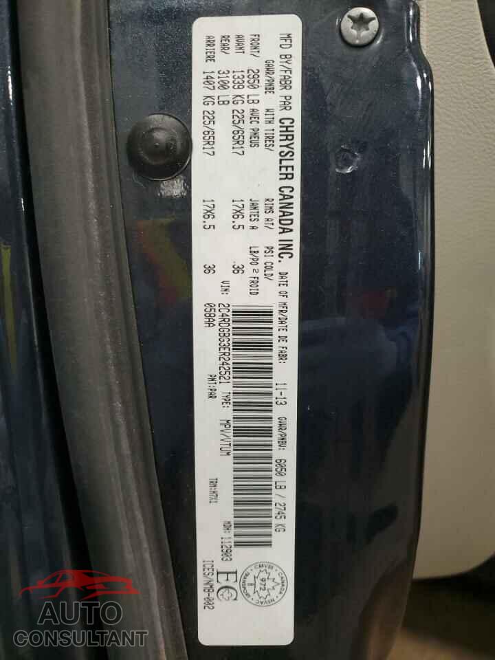 DODGE CARAVAN 2014 - 2C4RDGBG3ER242521