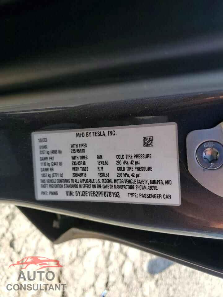 TESLA MODEL 3 2023 - 5YJ3E1EB2PF678193