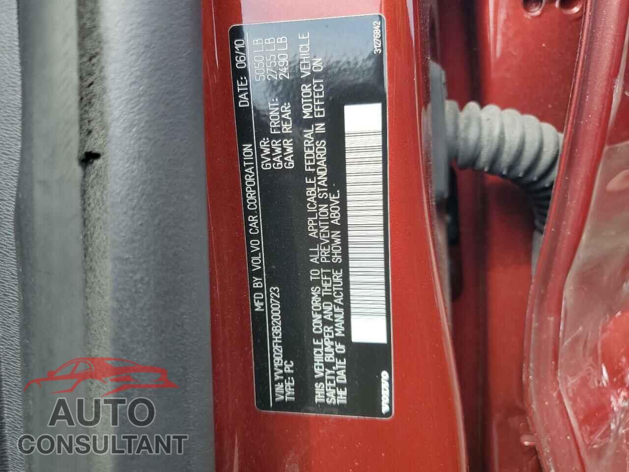 VOLVO S60 2011 - YV1902FH3B2000723