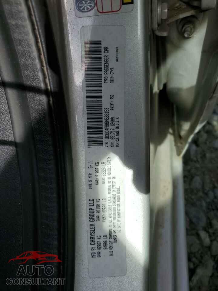 DODGE AVENGER 2011 - 1B3BD4FB8BN588153