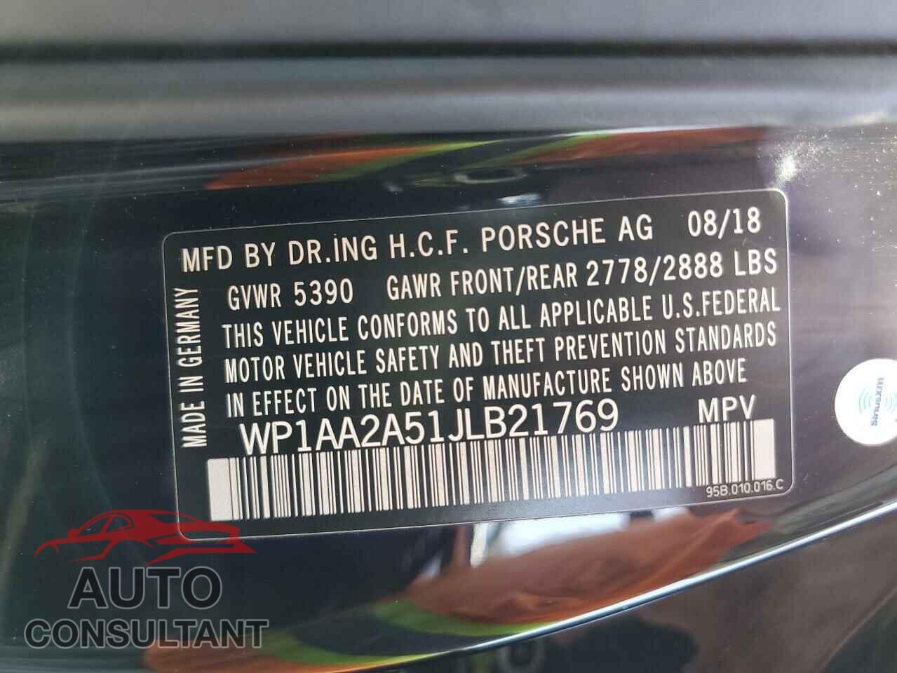 PORSCHE MACAN 2018 - WP1AA2A51JLB21769