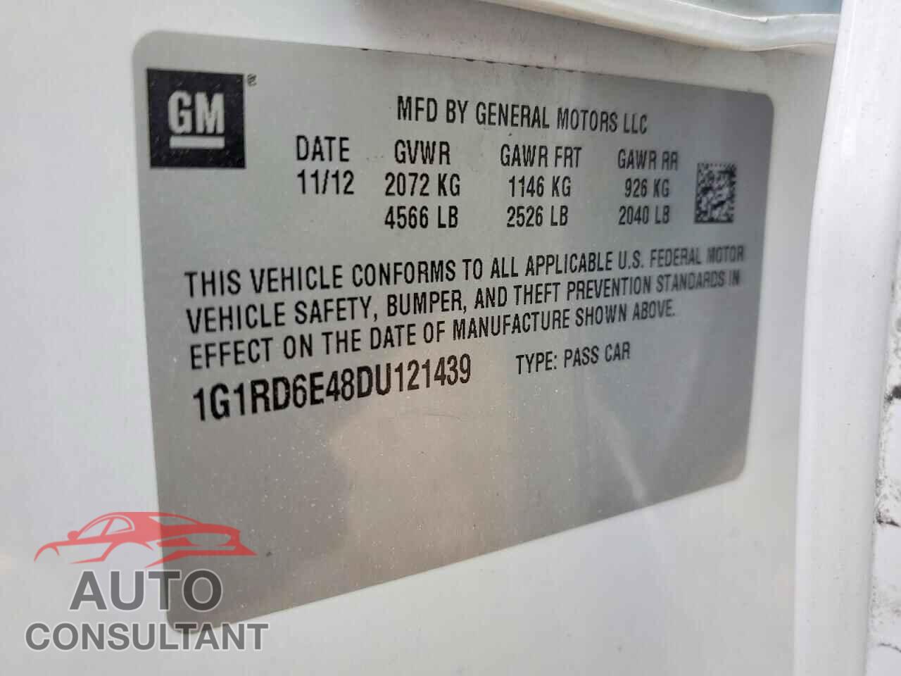CHEVROLET VOLT 2013 - 1G1RD6E48DU121439