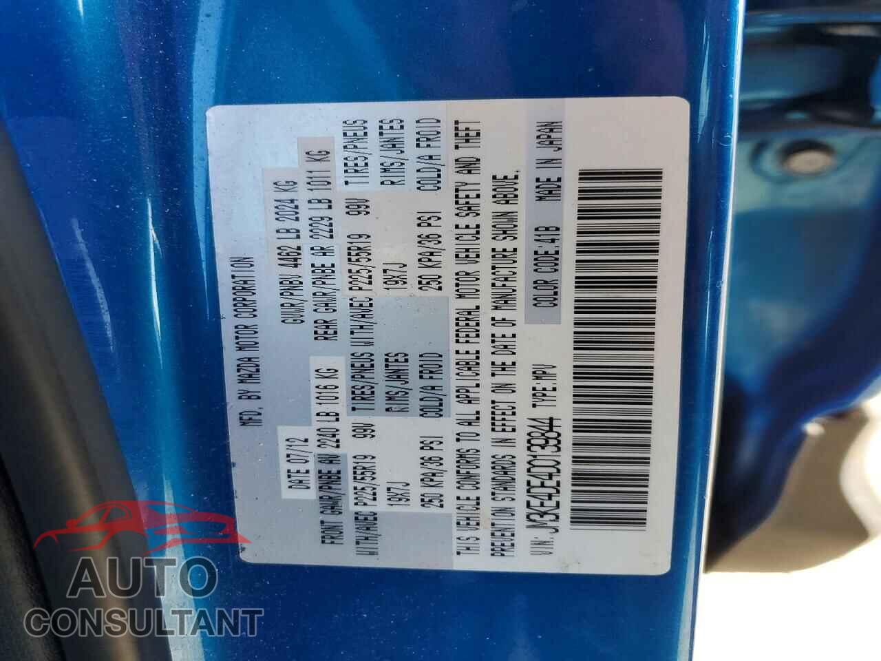 MAZDA CX-5 2013 - JM3KE4DE4D0139844